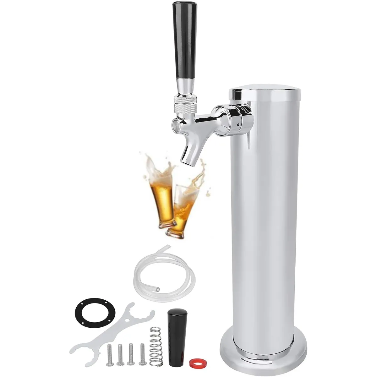Torre Kegerator De Flujo Ajustable,Torre De Cerveza Acero Inoxidable De Un Solo Llave De 3 Pulgadas, marca KUANGYE - Foto Principal