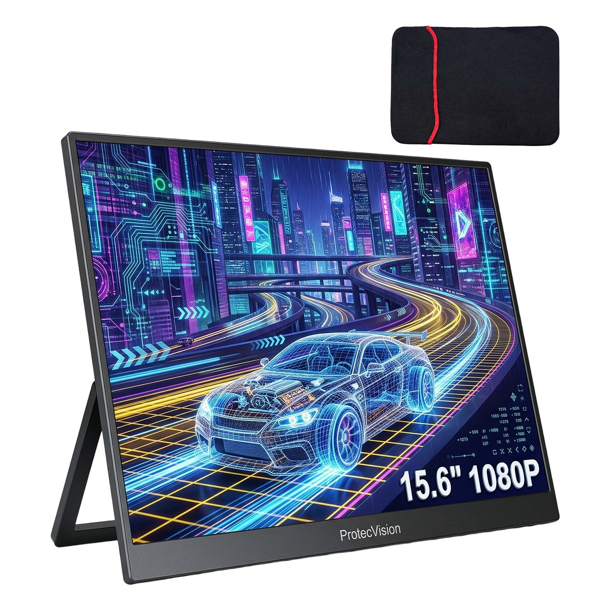 VIDITA - Monitor Portátil Inalámbrico 15.6 FHD IPS  Doble Pantalla para Laptop y Celular