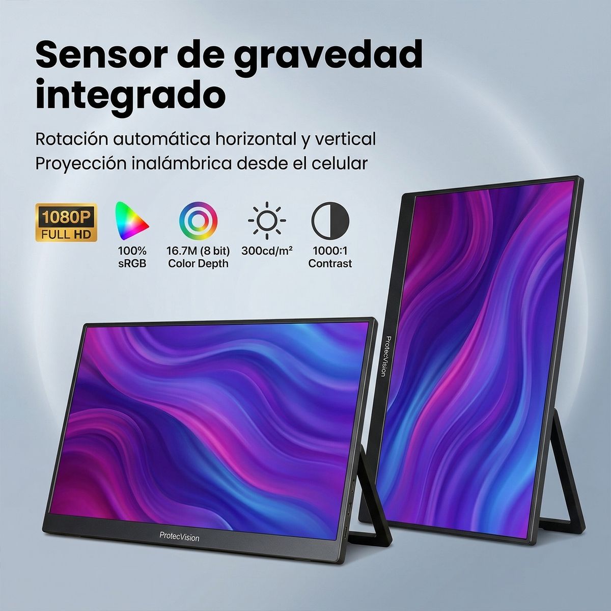 VIDITA - Monitor Portátil Inalámbrico 15.6 FHD IPS  Doble Pantalla para Laptop y Celular