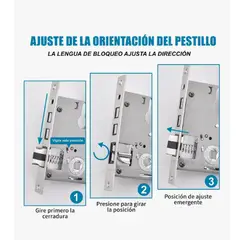 GENERICO - Cerradura Chapa Manilla Para Puerta Silenciosa Dormitorio