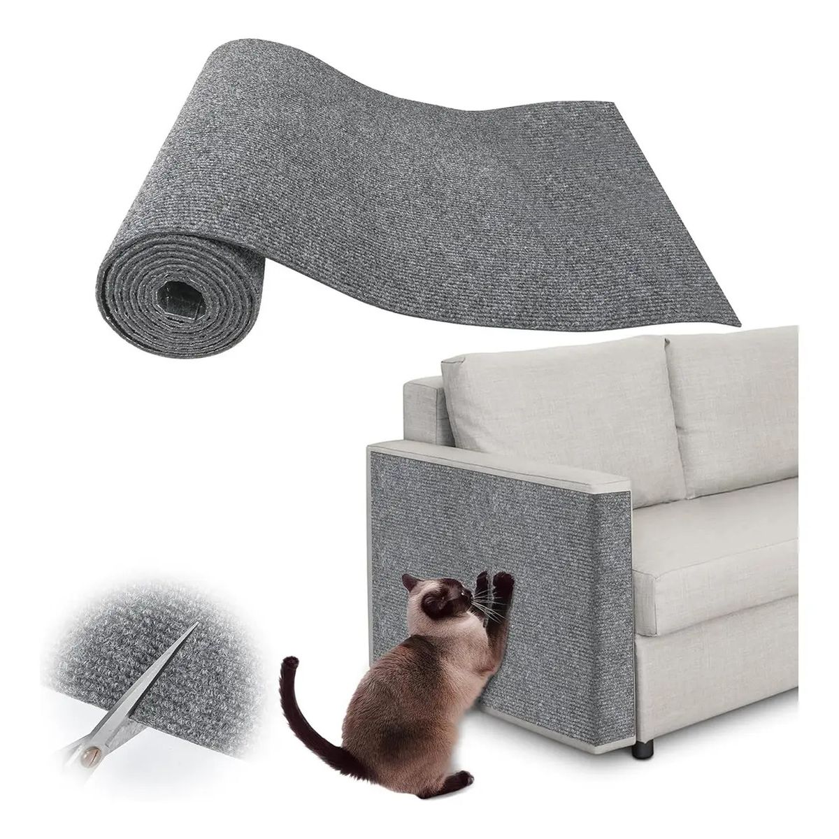 GENERICO - Pegatina Cinta Protectora Sofa Antiarañazos Gatos 40x100cm-Gris