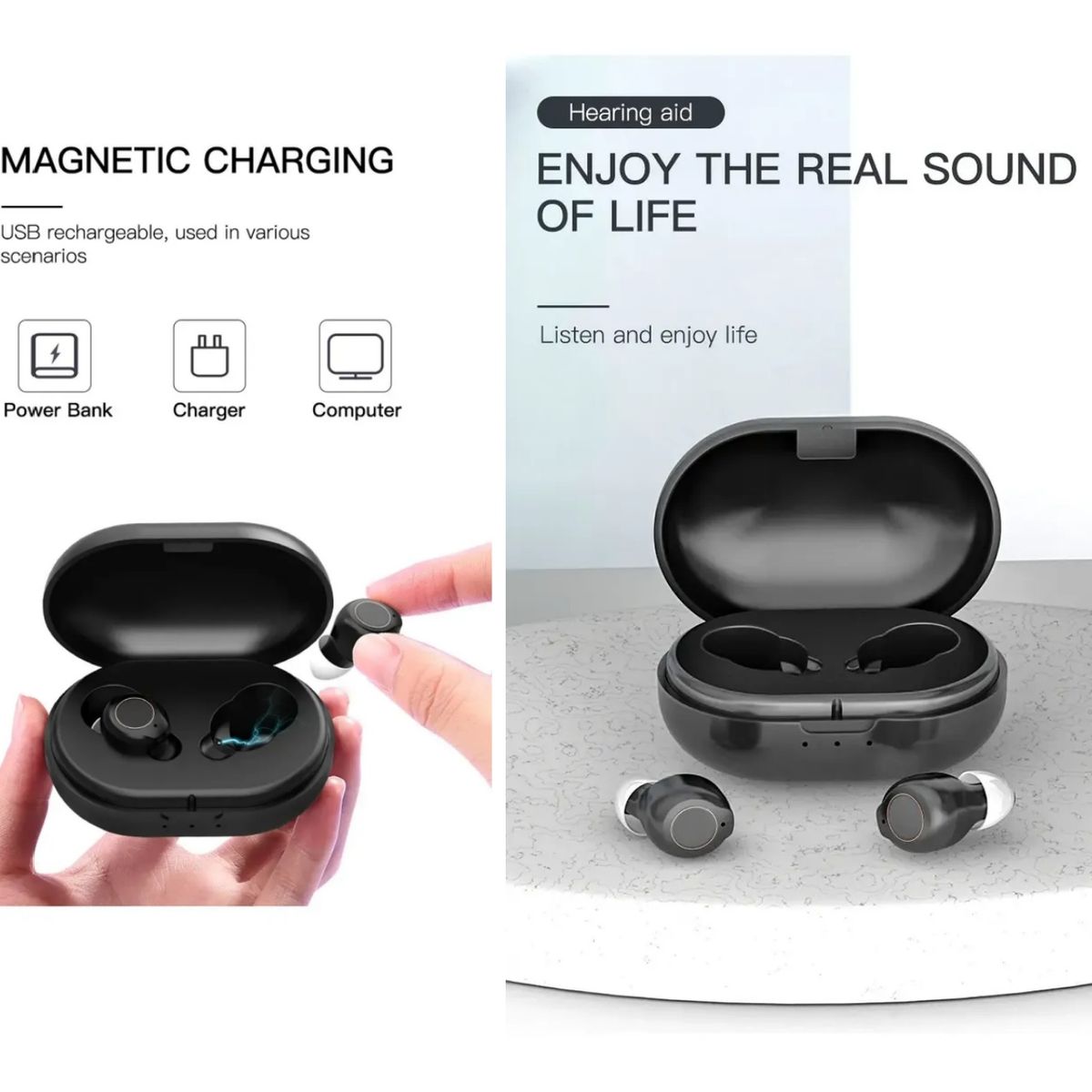 KUANGYE - Audífono Recargable Con Amplificador de Sonido Para Sordosperdida Moderada Y Severa De Audición