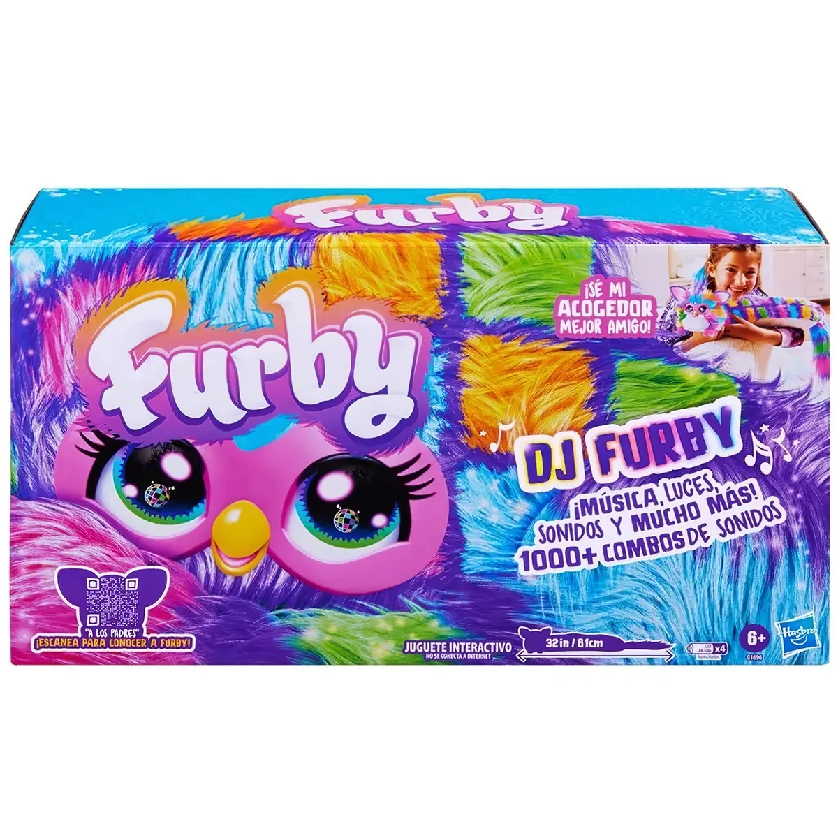 HASBRO - Furby Dj Arcoíris Interactivo Música Y Luces En Español