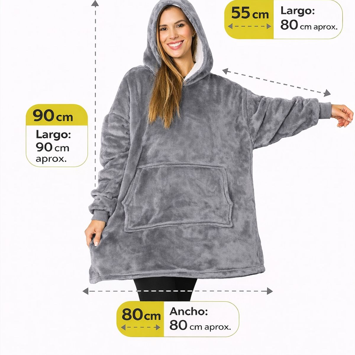 MOVI - Polerón Sherpa Oversize con Capucha Tipo Huggle  Máximo Abrigo y Comodidad Unisex