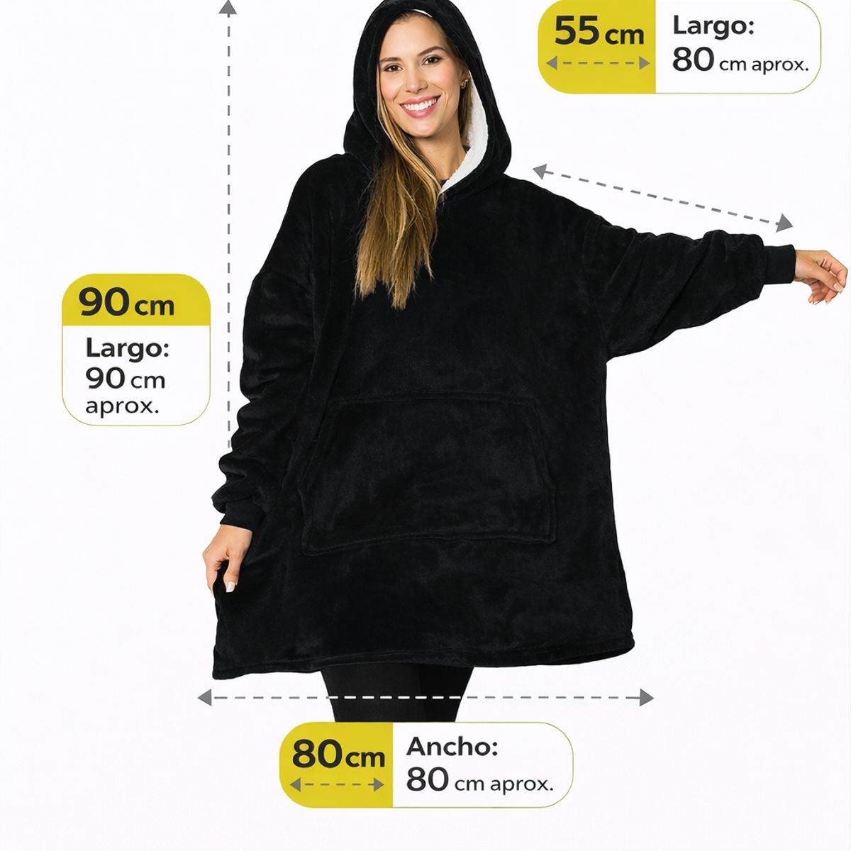 MOVI - Polerón Sherpa Oversize con Capucha Tipo Huggle  Máximo Abrigo y Comodidad Unisex
