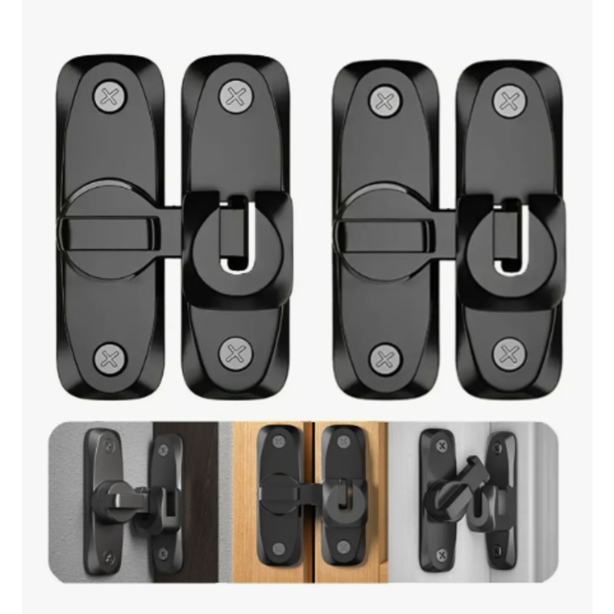 GENERICO - 2 Pack Cerraduras Para Puertas De Granero De 90 Y 180 Grados