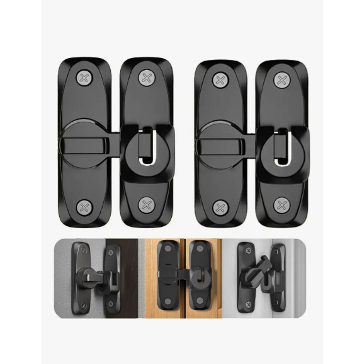 GENERICO - 2 Pack Cerraduras Para Puertas De Granero De 90 Y 180 Grados