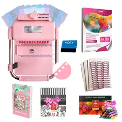 AMERICAN CRAFTS - Encuadernadora Cinch pink perforacion redonda color rosa kit HT2