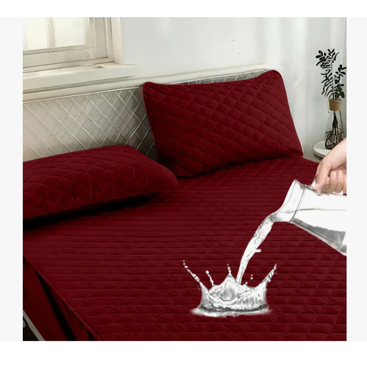 GENERICO - Cubrecolchon Impermeable 2 Plazas + Fundas