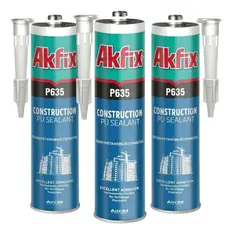 AKFIX - Pack 3 Sellador Poliuretano P635 Negro 310ml Juntas