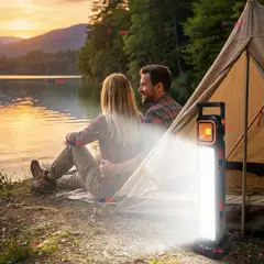 LINE - Lampara Luz De Emergencia Focos 48 Led Carga Híbrida Solar USB 30W
