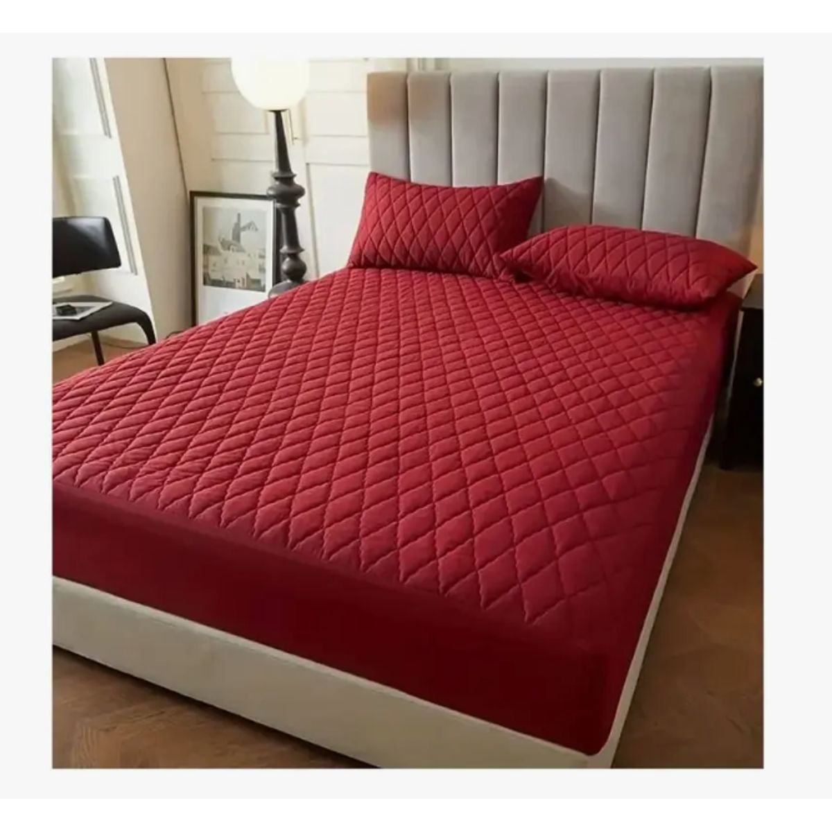 GENERICO - Cubre Colchón Impermeable 2 Plazas 150x200+30 + 2 Fundas