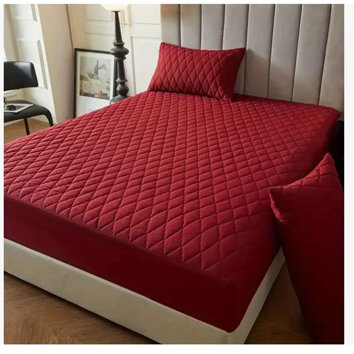GENERICO - Cubre Colchón Impermeable 2 Plazas 150x200+30 + 2 Fundas