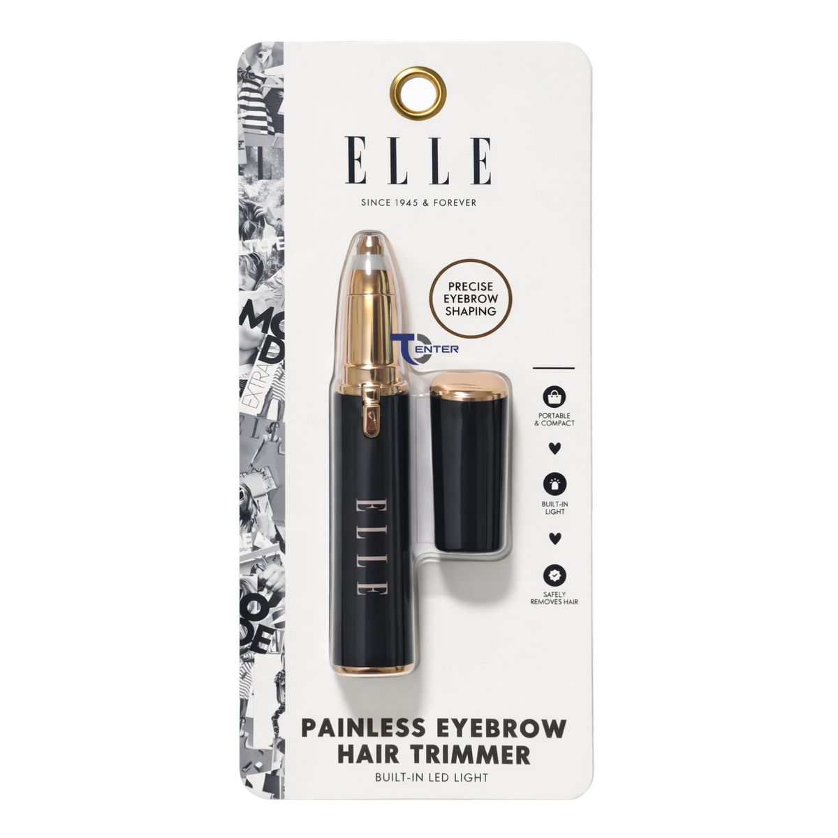 ELLE - Perfilador de Cejas y Vellos ELLE EL037 Luz Led Negro