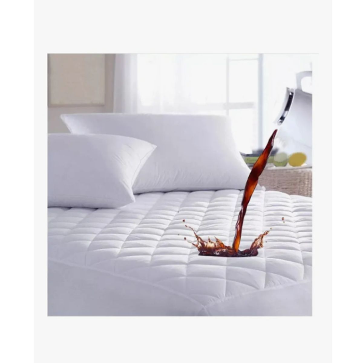 GENERICO - Cubrecolchón Queen Impermeable 2 Plazas Color Blanco