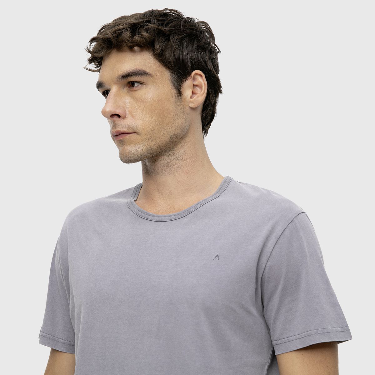 BLACK BUBBA - Polera Garment Dye Light Grey Black Bubba