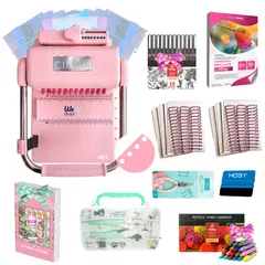 AMERICAN CRAFTS - Encuadernadora Cinch pink perforacion redonda color rosa kit HT3