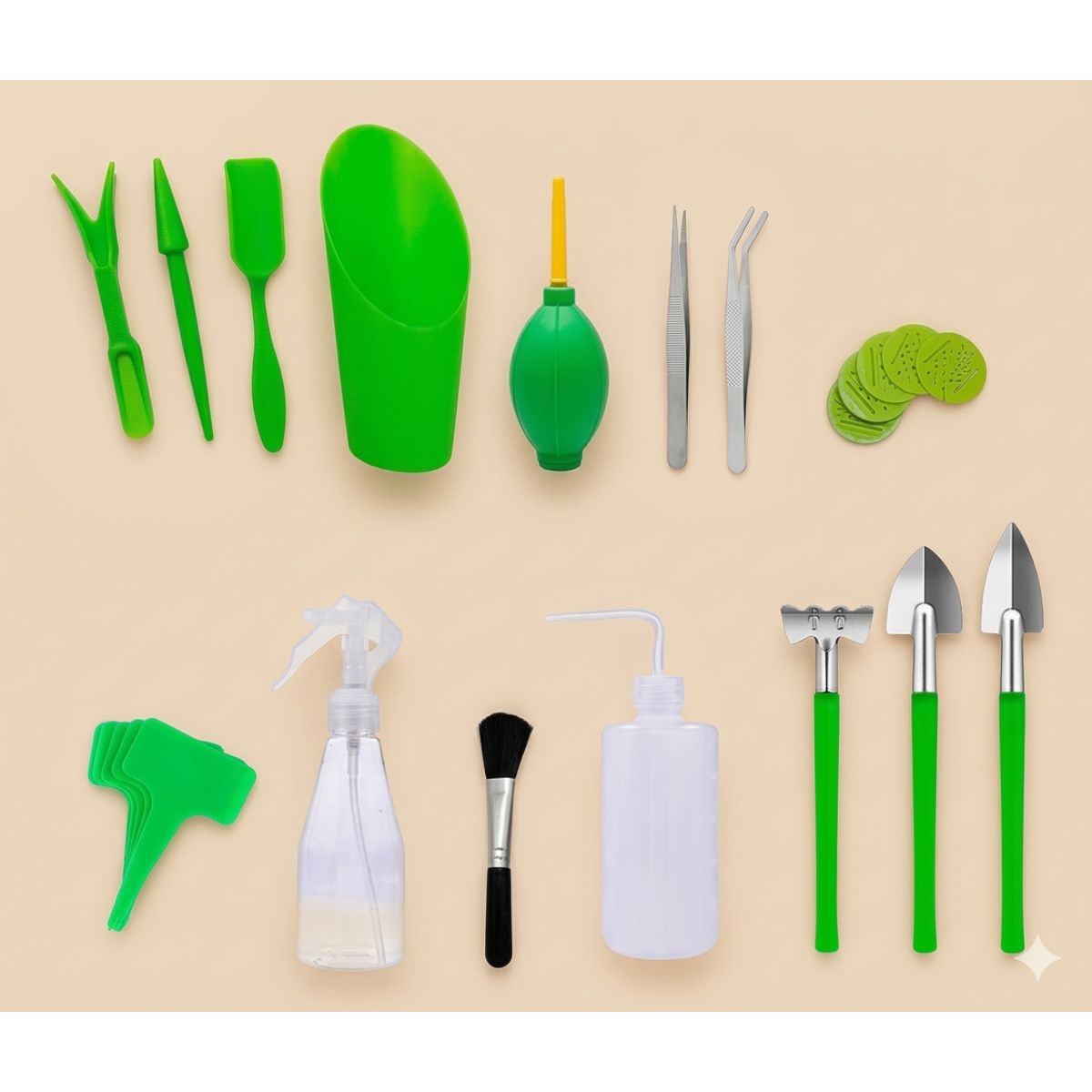 GENERICO - Kit Mini Herramientas Plantas Jardinería Suculentas 15 piezas