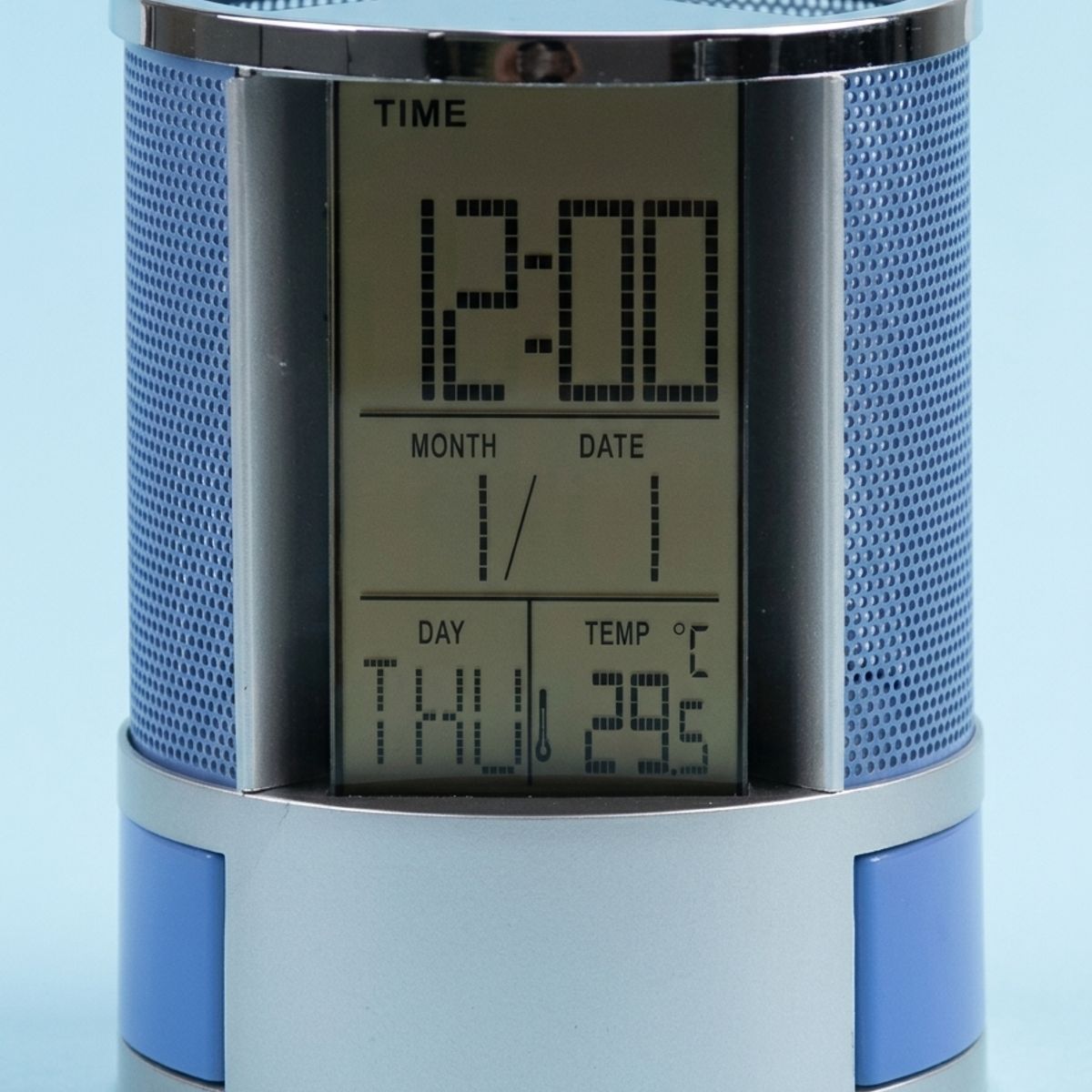 GENERICO - Organizador Bolígrafo Portalápices Reloj Alarma Pantalla LCD