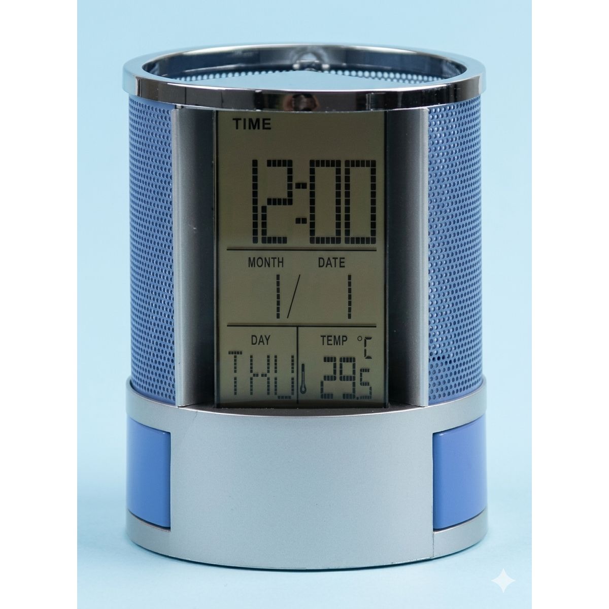 GENERICO - Organizador Bolígrafo Portalápices Reloj Alarma Pantalla LCD