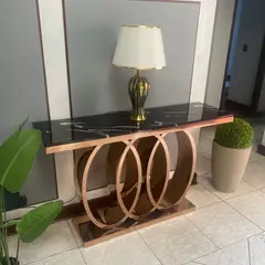 GENERICO - Mesa de Arrimo Cronos Oro Rosado Negro