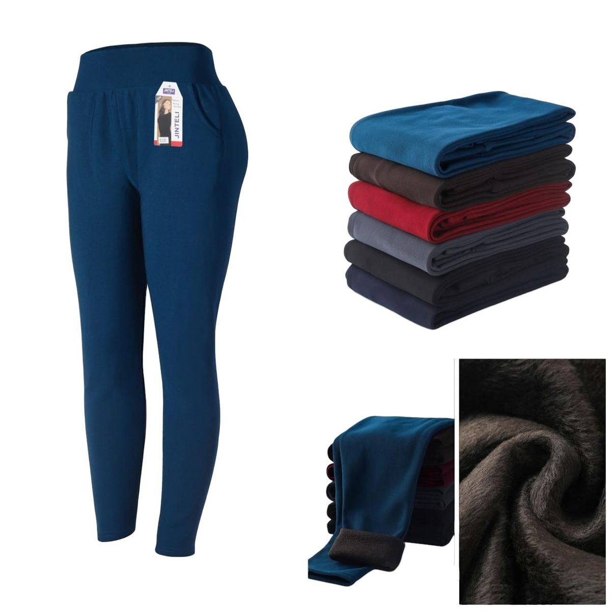 AGW - Pack 2 Pantalones Jogger Buzo Mujer Forro Terciopelo