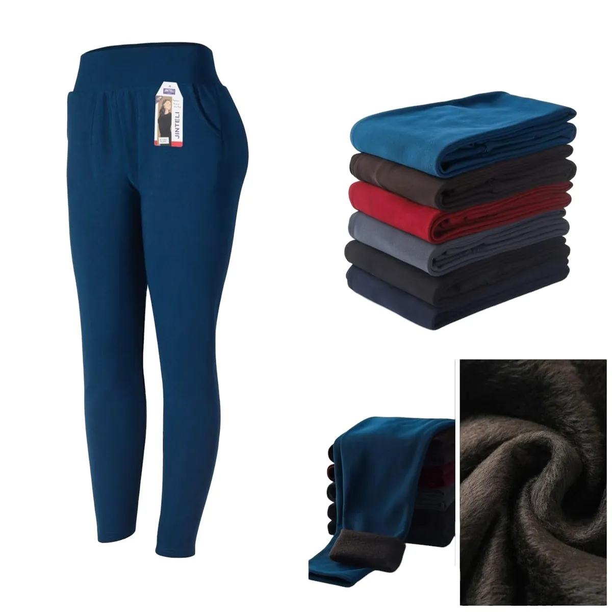 AGW - Pack 2 Pantalones Jogger Buzo Mujer Forro Terciopelo