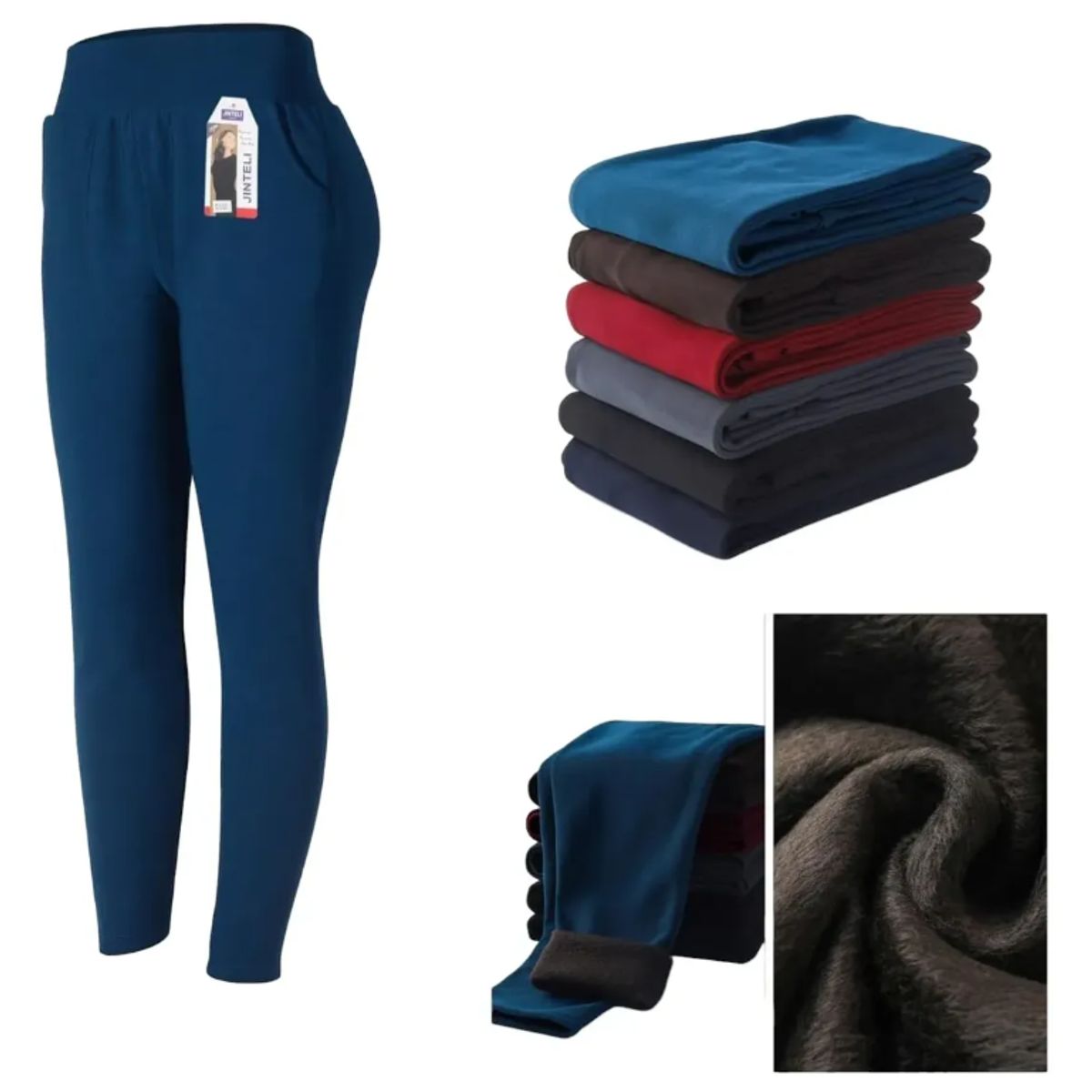 AGW - Pack 2 Pantalones Jogger Buzo Mujer Forro Terciopelo