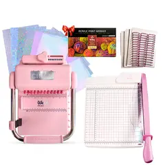 CINCH - Kit Master Crafter Encuadernadora Pink + Guillotina Hoby + Ojetilladora e Insumos