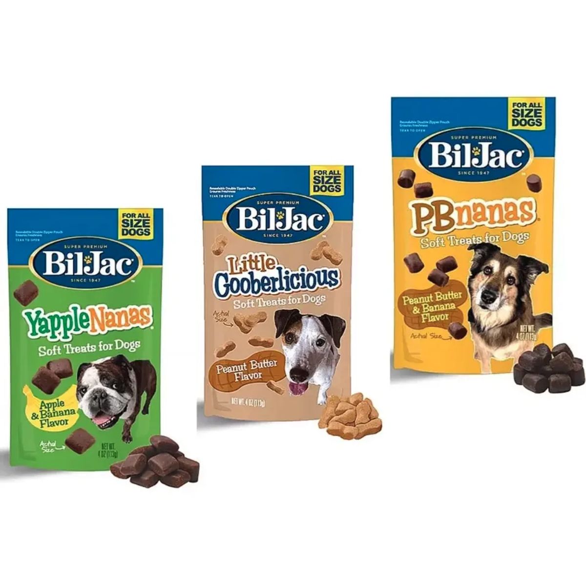 BIL JAC - X3 Bil Jac Golosinas Blandas Para Perros Todos Los Tamaños