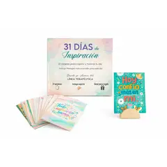 ELAB PROPIA - Set 31 Días de Inspiración – Tarjetas emocionales con soporte de madera