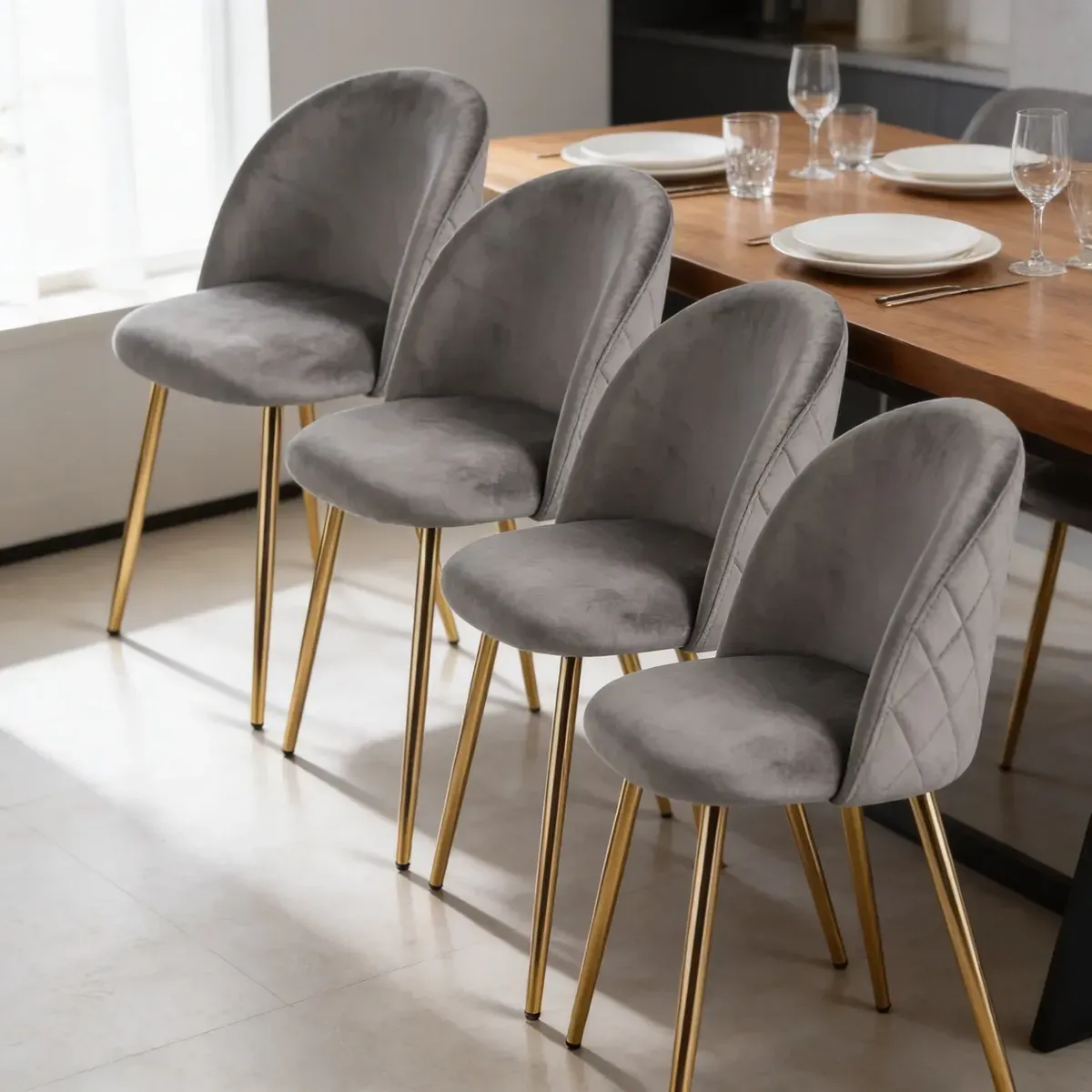 CORI CORI - Pack 4 Sillas Bread Gold Velvet