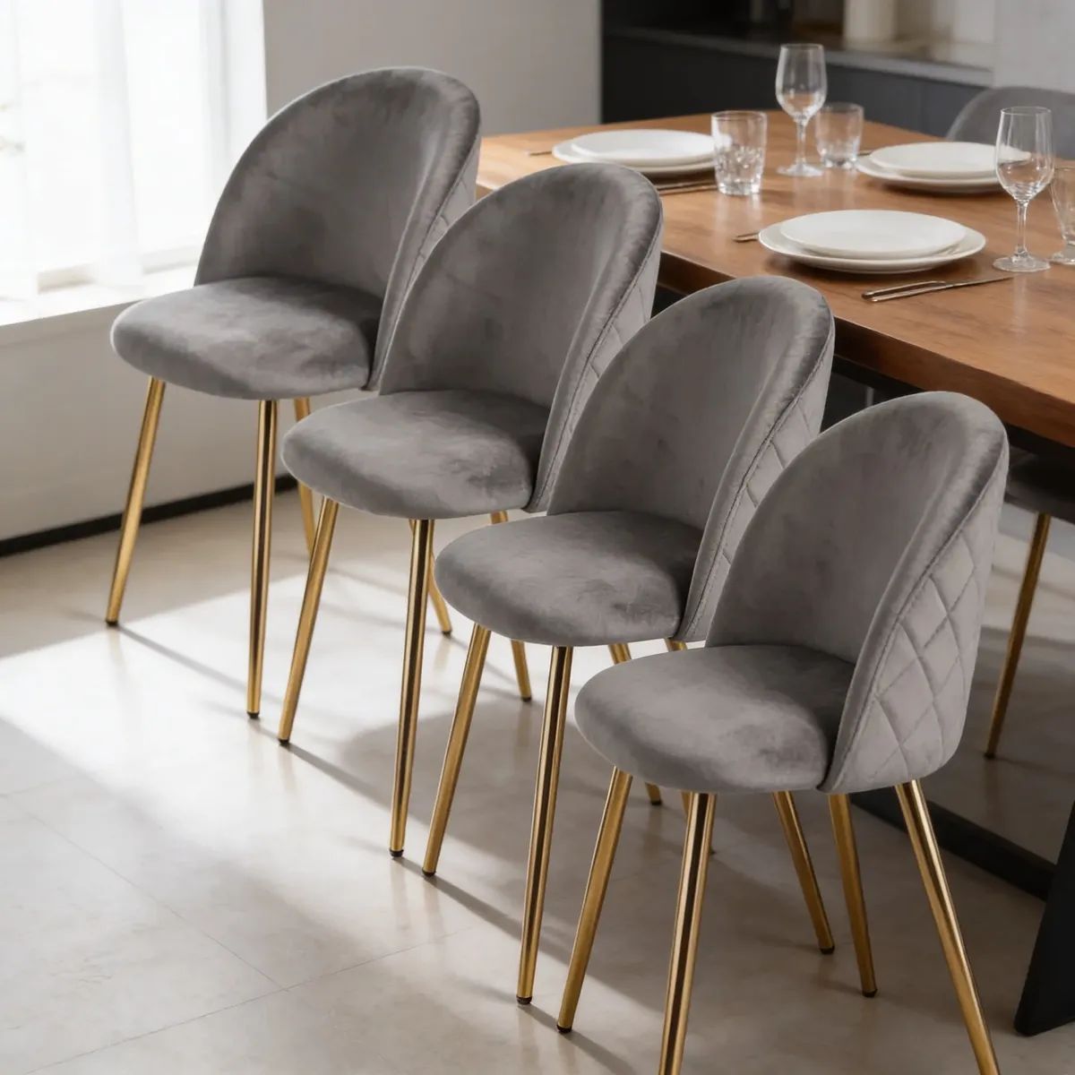 CORI CORI - Pack 4 Sillas Bread Gold Velvet