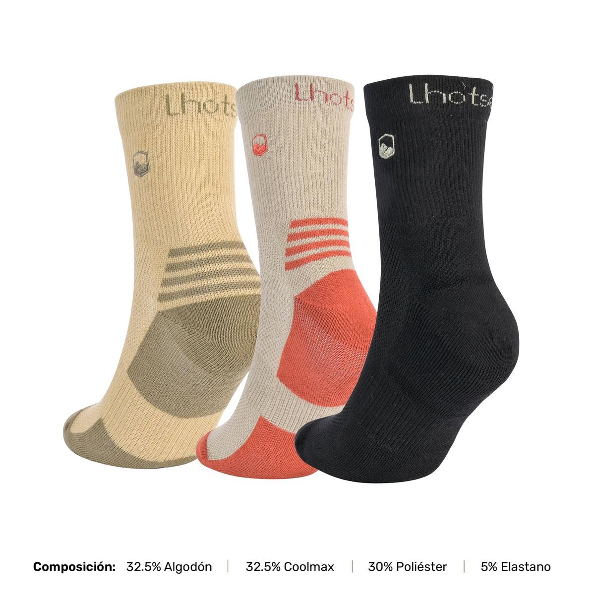 LHOTSE - Calcetines Deportivos Corte Medio Numa 3 Pares Lhotse