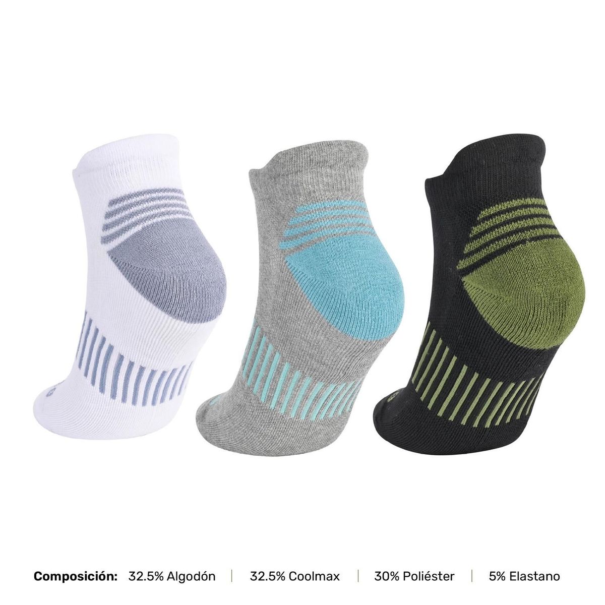 LHOTSE - Calcetines Deportivos Corte Tobillo Vora 3 Pares Lhotse