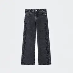 RAINDOOR - Pantalón Bordado Floral Gris Mujer