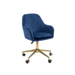 HABITA2 CHILE - Silla Escritorio Lux Felpa Pedestal Dorado