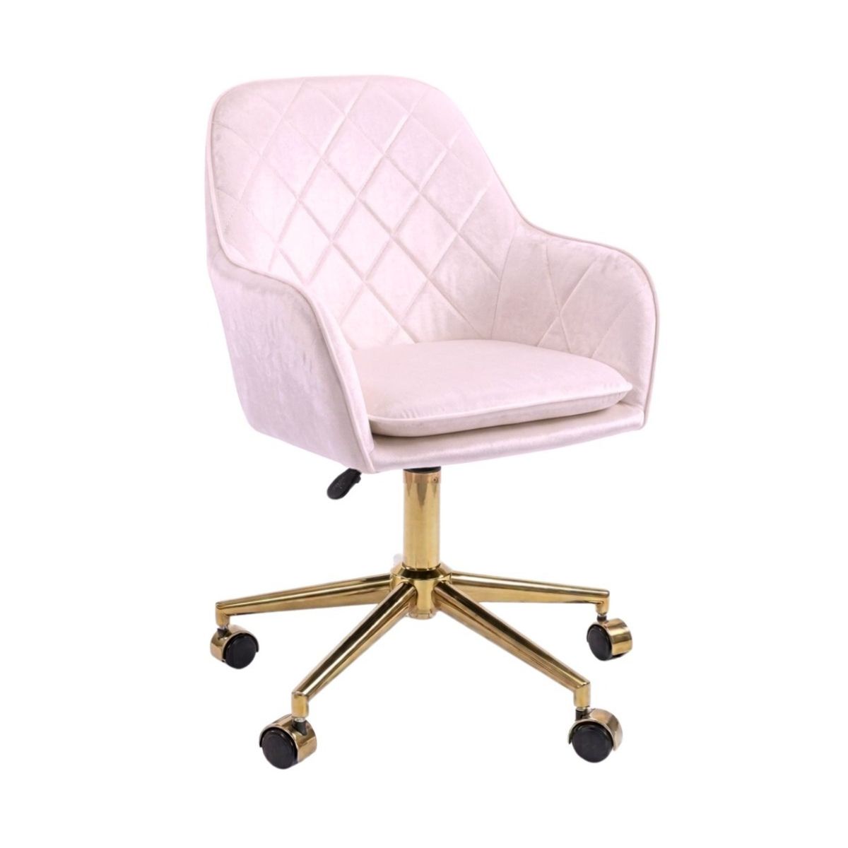 HABITA2 CHILE - Silla Escritorio Lux Felpa Pedestal Dorado