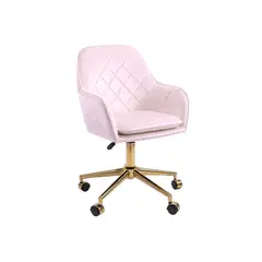 HABITA2 CHILE - Silla Escritorio Lux Felpa Pedestal Dorado