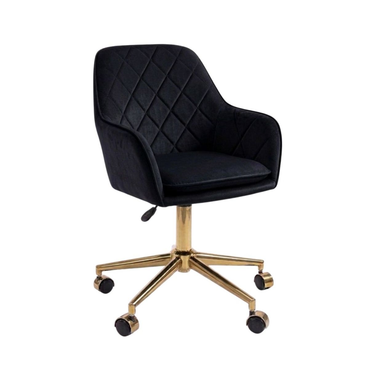 Silla Escritorio Lux Felpa Pedestal Dorado, marca HABITA2 CHILE - Foto Principal