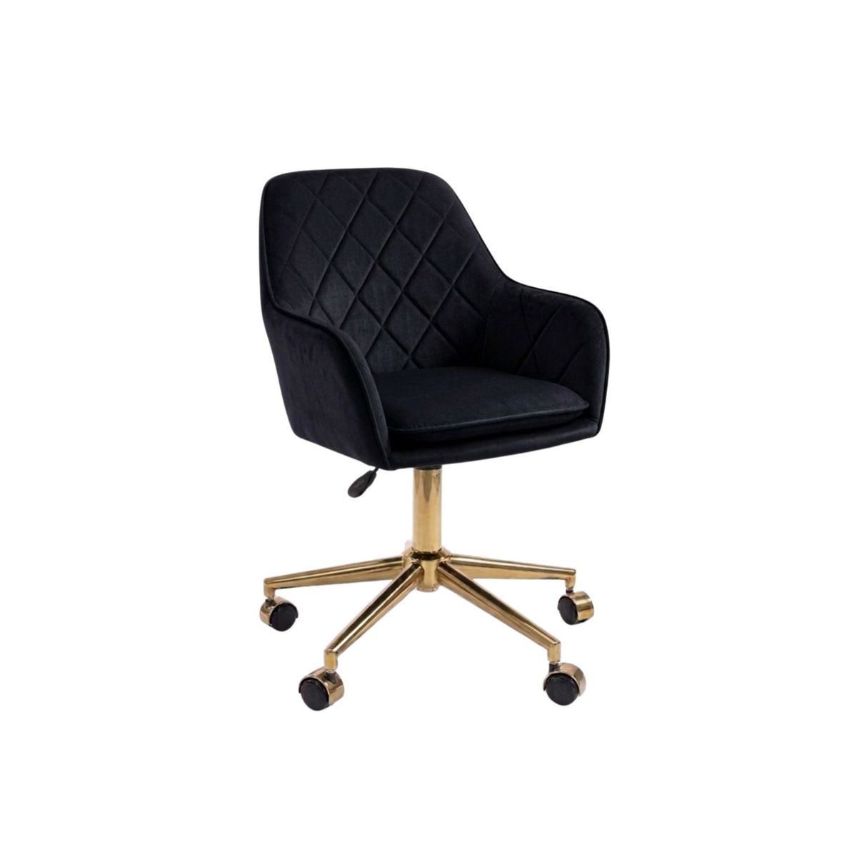 Silla Escritorio Lux Felpa Pedestal Dorado, marca HABITA2 CHILE - Foto Principal