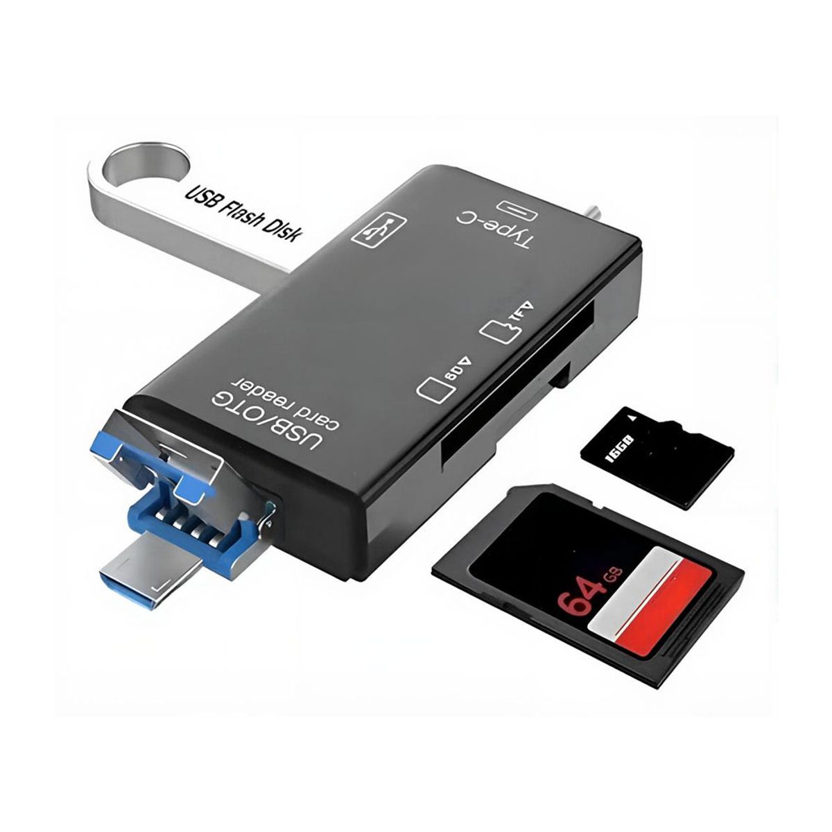 EON - Adaptador 6 En 1 OTG USB Lector Tarjetas SD Micro SD USB 2.0