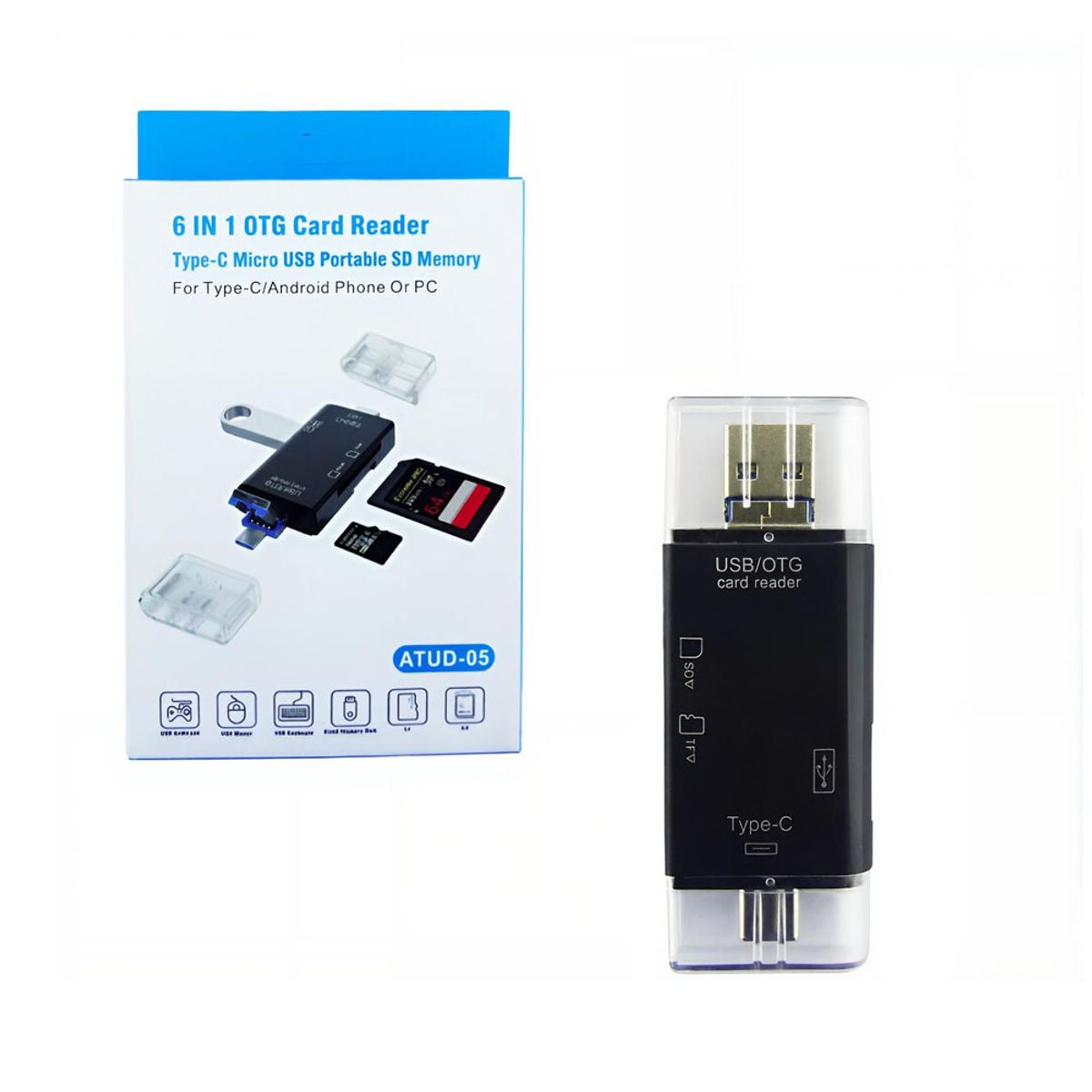 EON - Adaptador 6 En 1 OTG USB Lector Tarjetas SD Micro SD USB 2.0