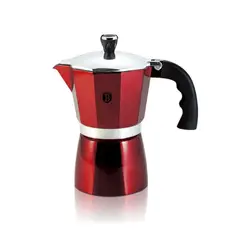 BERLINGER HAUS - CAFETERA ILTALIANA 3 TAZAS 150 ML, COLOR ROJ0, ALUMINIO