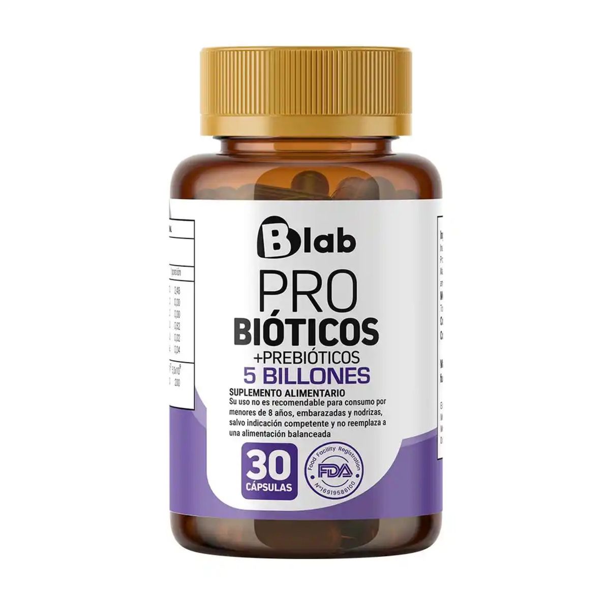 BLAB - Probióticos + Inulina 30 cápsulas BLAB