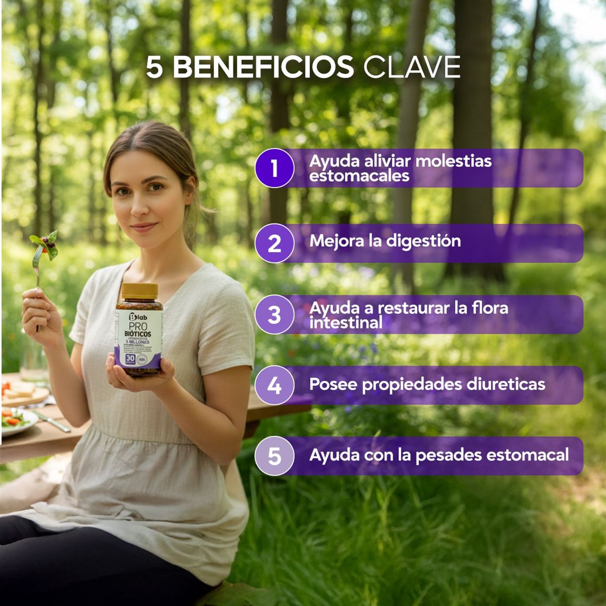 BLAB - Probióticos + Inulina 30 cápsulas BLAB