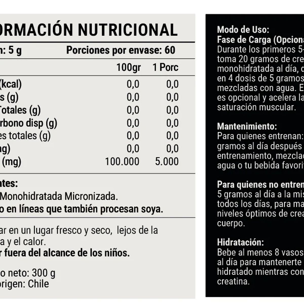 GENERICO - Creatina Monohidratada 300 grs - Mind Nutrition