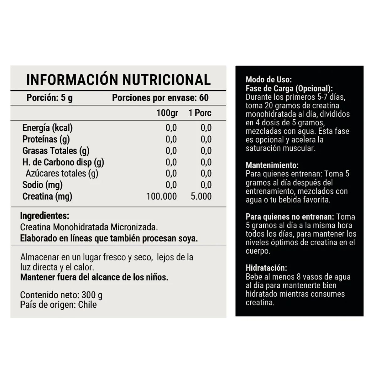 GENERICO - Creatina Monohidratada 300 grs - Mind Nutrition