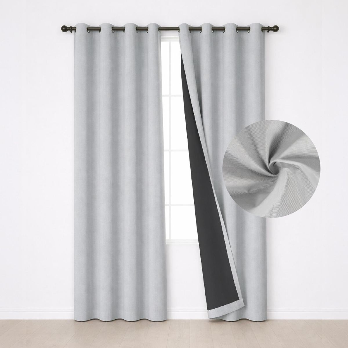 CASATUA - Cortina Blackout 100% Casatua Set 2 Paños 220x135cm Engomada - Blanco