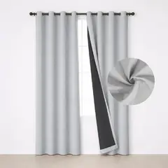 CASATUA - Cortina Blackout 100% Set 2 Paños 220x135cm Engomada - Blanco